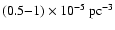 $(0.5{-}1)\times10^{-5}~{\rm pc}^{-3}$
