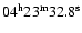 $04^{\rm h}23^{\rm m}32.8^{\rm s}$