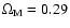 $\Omega _{\rm M}=0.29$