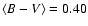 $\langle B-V\rangle =0.40$