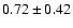 $0.72 \pm
0.42$