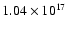 $1.04 \times 10^{17}$