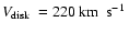 $\mbox{$V_{\rm disk}$ }=220~\mbox{km$~$ s$^{-1}$ }$