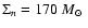 $\Sigma_n=170~\mbox{$M_{\odot}$ }$