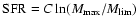 ${\rm SFR}=C \ln (M_{\rm max}/M_{\rm lim})$