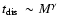 $\mbox{$t_{\rm dis}$ }\sim M^{\gamma}$
