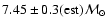 $7.45\pm0.3(\rm est){\cal M}_{\odot}$