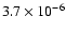 $3.7\times10^{-6}$