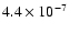 $4.4\times10^{-7}$