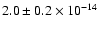 $2.0 \pm 0.2 \times 10^{-14}$