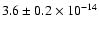 $ 3.6 \pm 0.2 \times 10^{-14}$