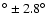 $^\circ\pm2.8^\circ$