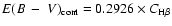 $E(B~-~V)_{\rm cont}=0.2926\times C_{\rm H\beta}$