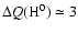 ${\Delta Q\rm (H^0)}\simeq 3$