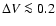 $\Delta V \la 0.2$