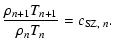 $\displaystyle \frac{\rho_{n+1} T_{n+1}}{\rho_{n} T_{n}} = c_{{\rm SZ},\;n}.$