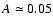 $A\simeq 0.05$
