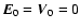 $\vec E_0= \vec V_0 =0$