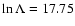 $\ln\Lambda=17.75$