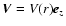 $\vec{V}= V(r)
\vec{e}_{z}$