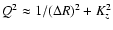 $Q^{2} \approx 1/ (\Delta R)^{2} + K_{z}^{2}$