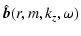 $\displaystyle \hat{\vec{b}}(r, m, k_{z}, \omega)$