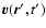 $\vec{v}(\vec{r}', t')$