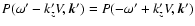 $P(\omega'- k_{z}' V, \vec{k}')= P(-\omega' + k_{z}' V, \vec{k}')$