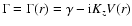 $\Gamma = \Gamma(r)= \gamma - {\rm i}K_{z} V(r)$