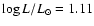 $\log L/L_{\odot}=1.11$