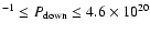 $^{-1}\le P_{\rm down}\le 4.6\times10^{20}$