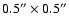 $0.5''\times0.5''$