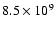 $8.5\times10^9$
