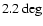 $2.2\deg$