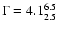 $\Gamma = 4.1^{6.5}_{2.5}$