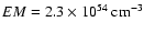 $EM=2.3\times10^{54}\ \rm cm^{-3}$