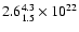 $2.6^{4.3}_{1.5}\times 10^{22}$