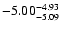 $ \rm -5.00_{ -5.09}^{ -4.93}$