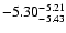 $ \rm -5.30_{ -5.43}^{ -5.21}$