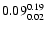 $ \rm0.09_{ 0.02}^{ 0.19}$