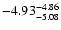 $ \rm -4.93_{ -5.08}^{ -4.86}$