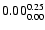 $ \rm0.00_{ 0.00}^{ 0.25}$