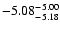 $ \rm -5.08_{ -5.18}^{ -5.00}$