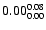 $ \rm0.00_{ 0.00}^{ 0.08}$
