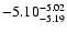 $ \rm -5.10_{ -5.19}^{ -5.02}$