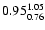 $ \rm0.95_{ 0.76}^{ 1.05}$