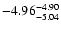 $ \rm -4.96_{ -5.04}^{ -4.90}$