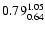 $ \rm0.79_{ 0.64}^{ 1.05}$