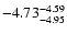 $ \rm -4.73_{ -4.95}^{ -4.59}$