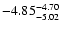 $ \rm -4.85_{ -5.02}^{ -4.70}$
